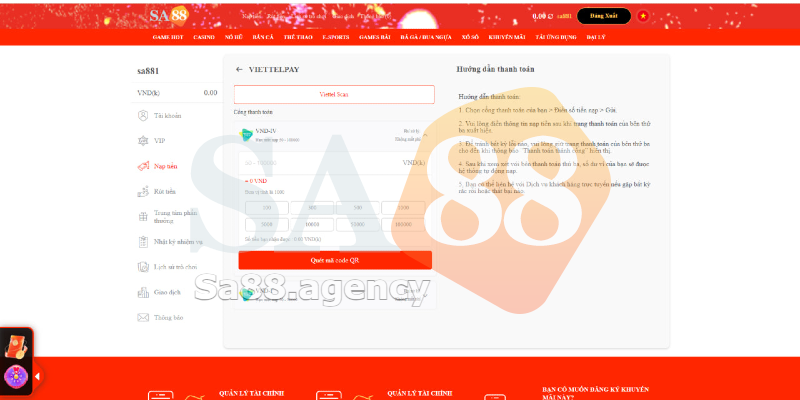 Quy Trình Nạp Tiền Sa88 Theo Các Phương Thức Quy Trình Nạp Tiền Sa88 Theo Các Phương Thức